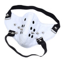 Leather Rivet Half Face Steampunk Sports Protective Cosplay Motocycle Biker Mask White