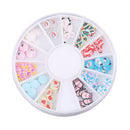 1 Box Of 12 Styles 3D Nail Charms Wheel Acrylic Flatbacks Nail Art Slice Decorations 3D Assorted Slices for Nail Art and Decoration Mobile phone, Books, Media player, DIY Crafts