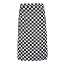White Black Grids Printed Chef Waitress Apron Bistro Apron Waist Tied Half Apron
