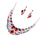 Set Of Women Girls Ladies Rhinestone Necklace With Earrings Fashion Accessory Party Wedding Jewelry Multi-Color