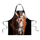 Women Men Fashionable Animal Cooking Craft Bar Adjustable Neck Strap Apron Waiter Chefs Kitchen Bib Horse Print Design
