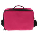 Fashionable Zippered Design Makeup Cosmetic Tool Brushes Storage Holder Organizer Case Bag Women Girls Beauty Supplies Rose Red