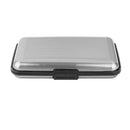Mini Waterproof Striped Aluminum Metal ID Credit Card Holder - Grey