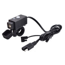 5V 3.1A Waterproof Motorcycle Dual USB Port Socket Kit SAE to USB Adapter Cable Phone Tablet GPS Charger