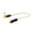 90 degree 3.5mm Male to Female Stereo Audio Cable 20cm