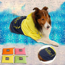 Lightweight PU Leather 3 Buttons Easy Pull Over Style Dog Puppy Raincoat Poncho Pet Supplies Yellow + Dark Blue L