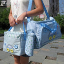 Set Of Multi-Functional Waterproof Extra Large Bag + Small Bag + Bottle Holder + Nappy Change Pad Blue