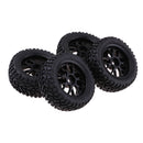4 Pieces Rubber RC 1/10 Car Wheel Rim Tires Set for HSP Redcat Traxxas HPI