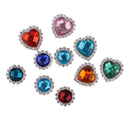 10 Pieces Round Heart Faceted Acrylic Rhinestone Flatback Buttons Scrapbooking Embellishments