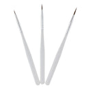Set of 3 White UV Gel Liner Brush Drawing Painting Striping Flower Manicure Nail Art Pen DIY Design