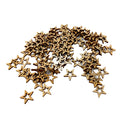 100 Pieces Hollow Star Shape Unfinished Wooden Embellishment Pieces for Scrapbook Craft 10mm