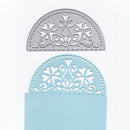 1Pcs Flower Half Round Cutting Stencil, Carbon Steel Cutting Dies Template for Cards Scrapbook Holiday DIY Decoration Crafts - (4.02 x 2.17inch)