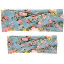 Set of 2PCS Fashionable Headband Boho Baby Headwrap Flower Design Hairband Headwear for Mommy And Baby Girl