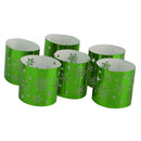 Generic 6PCS Hollow Snowflake Pattern Led Tealight Candle Holders Green