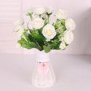 Artificial Rose Silk Rose Wedding Party Decor Bouquet For Home Office White