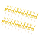 20pcs Glitter Elk Deer Wood Cake Toppers Food Picks Xmas Party Baby Shower