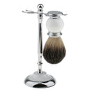 Soft Shaving Brush for Hair Cutting Dust Cleansing with Stable Steel Stand Holder Hair Rmover Tool Set