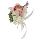 Wedding Groom Bride Bridesmaid Boutonniere Corsage Flower Wrist Flower Brooch Pin Ribbon Charms