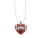 Women Crystal Amerrican Football Rugby Heart Pendant Necklace Charm Jewelry