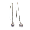 Silver Crystal Earrings Drops Pendant Earrings Jewelry Gift Woman Party Girl Dangle Earrings