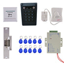 Door Access Control Kit Set With RFID Keypad Reader Doorbell 10 Keyfobs Lock
