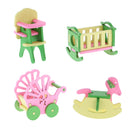Lot 4 Pieces Wooden Doll House Miniature Furniture Kids Pretend Play Toys