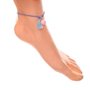 Simple Rope Smiling face Bead Tassel Ankle Bracelet Barefoot Sandal Anklet