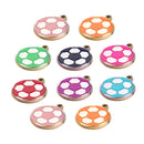 10 Pieces Metal Base Acrylic Football Charms Sports Pendants Spacer Beads for Necklace Bracelet Jewelry Making DIY Handmade Craft Supplies,23mm Roud Shapes