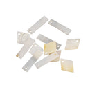 12 Pieces 2 Shapes Flat Shell Charm beads for Pendant Earring Bracelet Necklace Artcraft Making