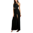 Women Girls Ladies Long Split Side Beach Dress Outfit XL Black