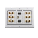 Home Theater 6.1 Surround Speaker Wall Banana Post Face Plate 2 HDMI Ports