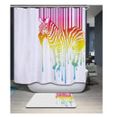 Home Bathroom Bedroom Door Window Use Extra Long Fabric Bath Shower Zebra Print Pattern Curtain With 12 Hooks