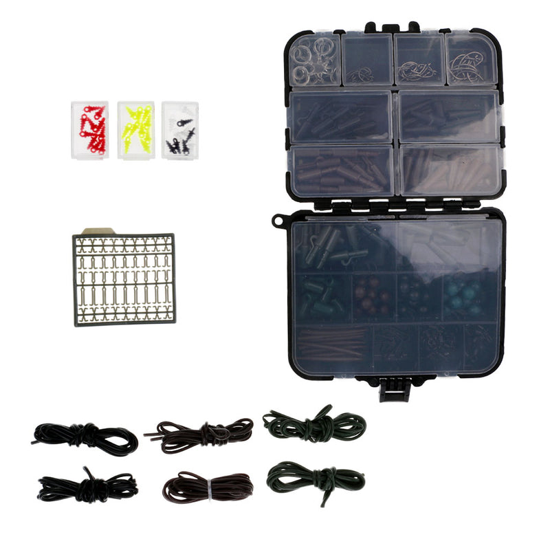 1 Set Assorted Carp Fishing Accessory Line Stopper Hook Swivel Rubber Sleeve Sinker Lock Hair Rig etc. Terminal Tackle