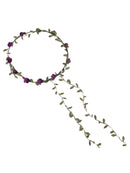 Women Girls Ladies Cute Elegant Head Wreath Floral Crown Garland Headband Headwear Headpiece Purple + Green