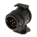 13 pin to 7 pin Twin Short Towing Caravan Socket Plug Adaptor Black