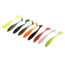 9Pcs/bag Soft Baits Swimbaits Jig Head Soft Lures Artificial T Tail Wobblers Lures 8.4cm/5g
