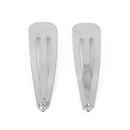 Women Girls Ladies Metal Snap Clips Hair Bows Head Wear Hair Accessory Silver Pack Of 50PCS 40mm