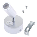 12V 3W 3000K Interior LED Spot Reading Light Wall Mount Silver