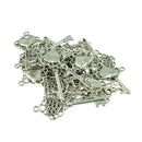 20 Pieces Antique Silver Heart Key 10 Blank Rhinestone Bases Charm Pendant
