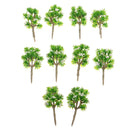 10 Pieces Plastic Model Trees with White Flower Layout Train Railroad Landscape Scenery 1:200 Z Scale Building Kits Toys DIY