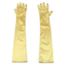 Women Ladies Fashionable Opera Evening Wedding Bridal Prom Party Long Satin Gloves 1 Pair Gold