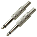 6.35mm Plug Audio Cable Amplifier Connector 1/4'' Mono for Guitar Bass 2Pcs