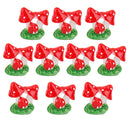 Miniature Mushroom Bushes Garden Resin Landscape DIY Decor Red Pack Of 10 PCS