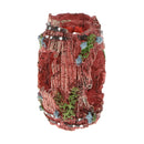 Mini Broken Barrel Ornament for Aquarium Fish Tank Background Decoration Red