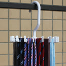 Adjustable Rotating Tie Rack Hanger 20 Hooks Neck Belt Scarf Holder Organizer White