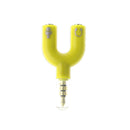 3.5mm Stereo Splitter Audio to Mic Headset Jack Plug Adapter for Smartphone Yellow