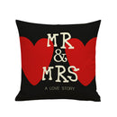 Cotton Linen Nap Cushion Cover Home Decor Throw Pillow Case Mr Mrs Heart