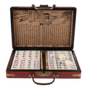 Chinese Antique Mahjong Board Game 144 Mahjong in 23x16.2x4.5cm Wooden Box