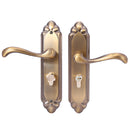 European Classical Lever Door Handles Interior Door Lock Set Antique Brass
