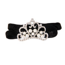 Infant Baby Rhinestone Pearl Crown Hair Bands Photography Headband - Black